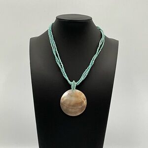 Cookie Lee Necklace Turquoise and Brown Statement